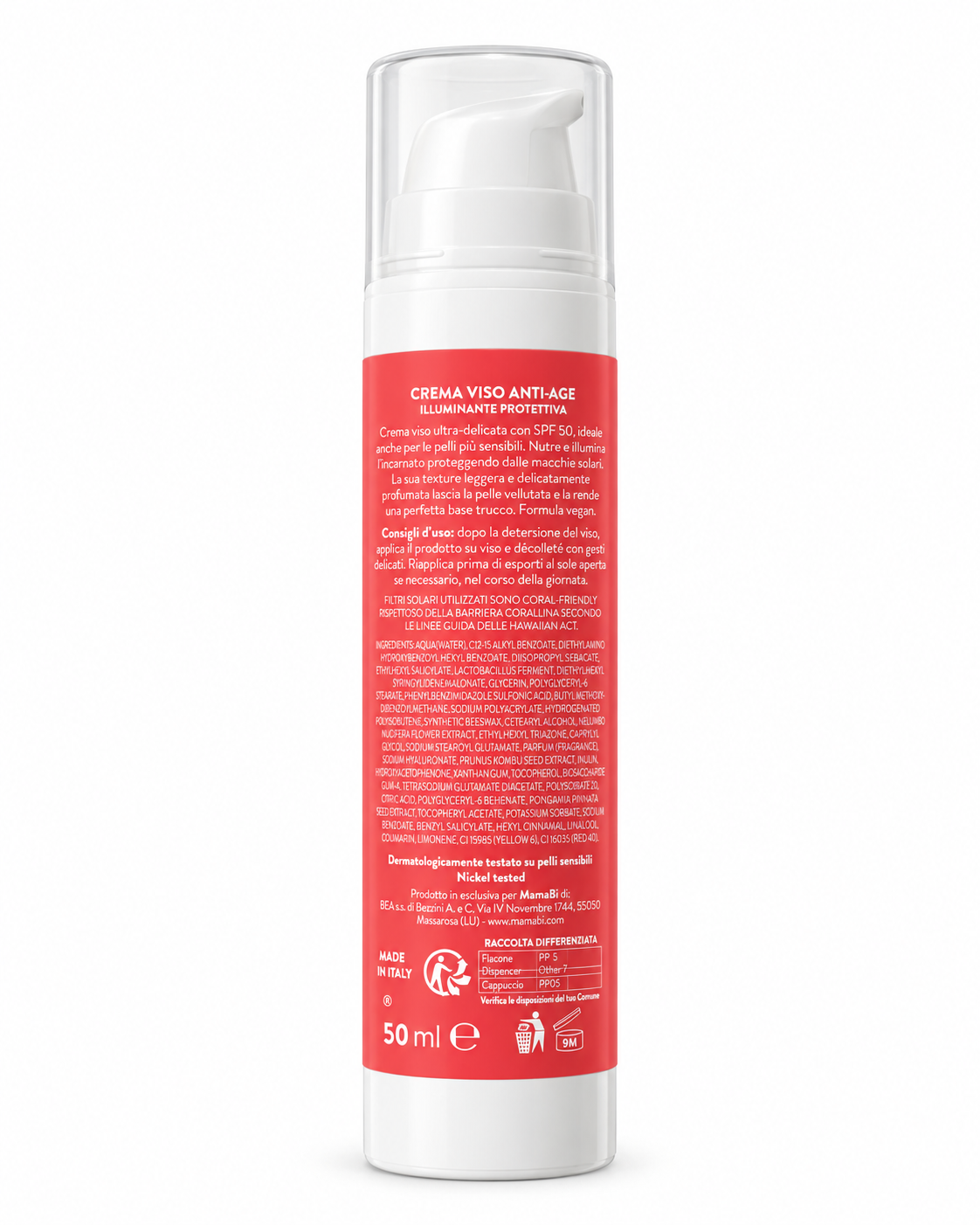 Crema Viso Anti-age, Protettiva e Illuminante - SPF50