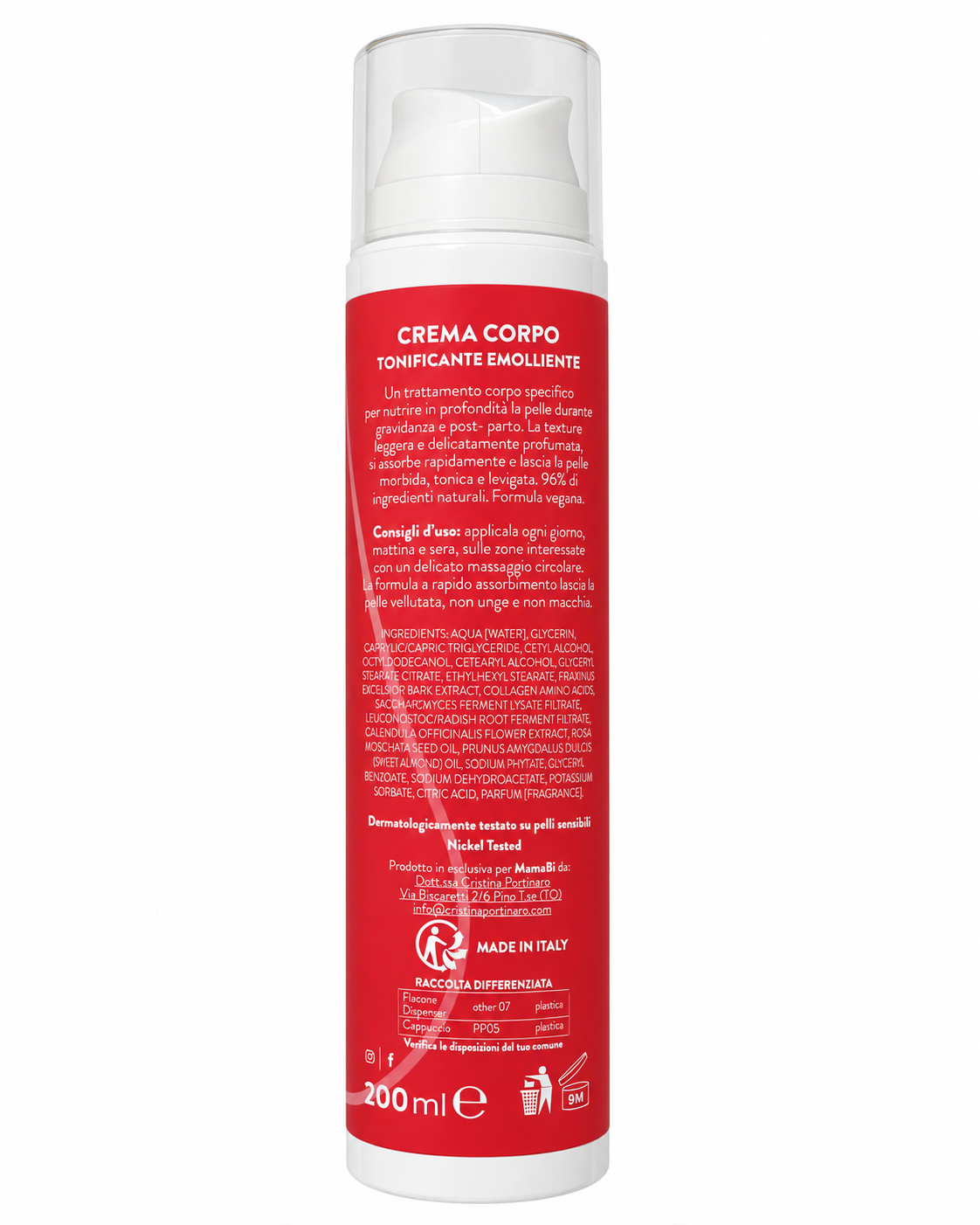 Crema Corpo Tonificante e Emolliente - Prevenzione smagliature
